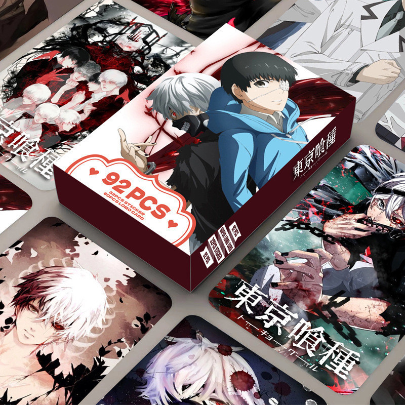 92pcs Anime Manhwa Manga Lomo Cards Tokyo Ghoul Black Clover Cartoon ...