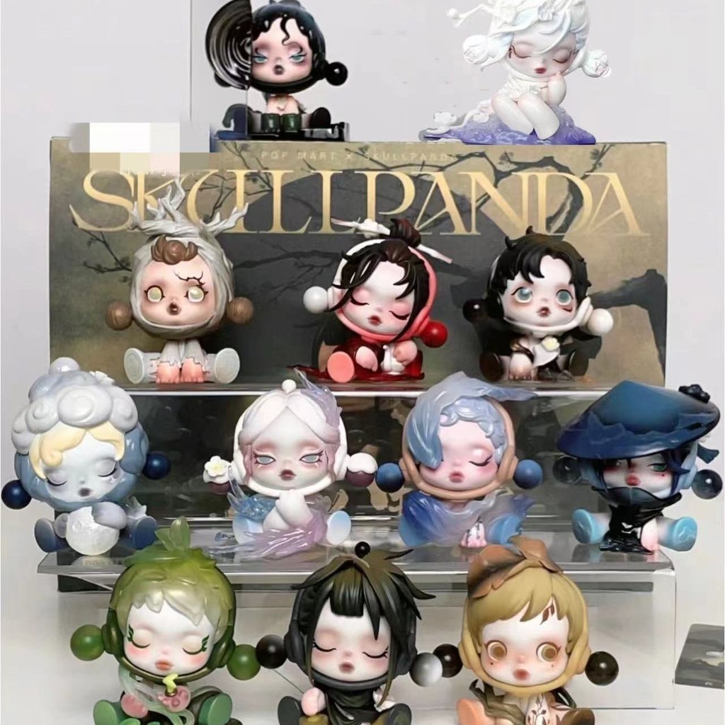 卡通 手办 摆件Cartoon handmade ornamentsSKULLPANDA庭前墨梅系列盲盒SP11代古风手办高质量祖国版 24. ...