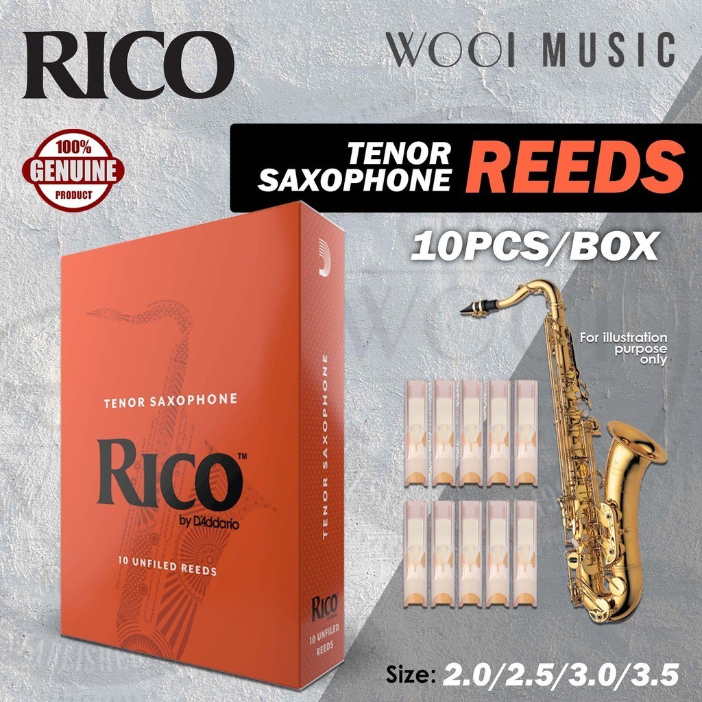 Rico By Daddario Tenor Saxophone Reeds (10/pack) RKA1020, RKA1025 ...