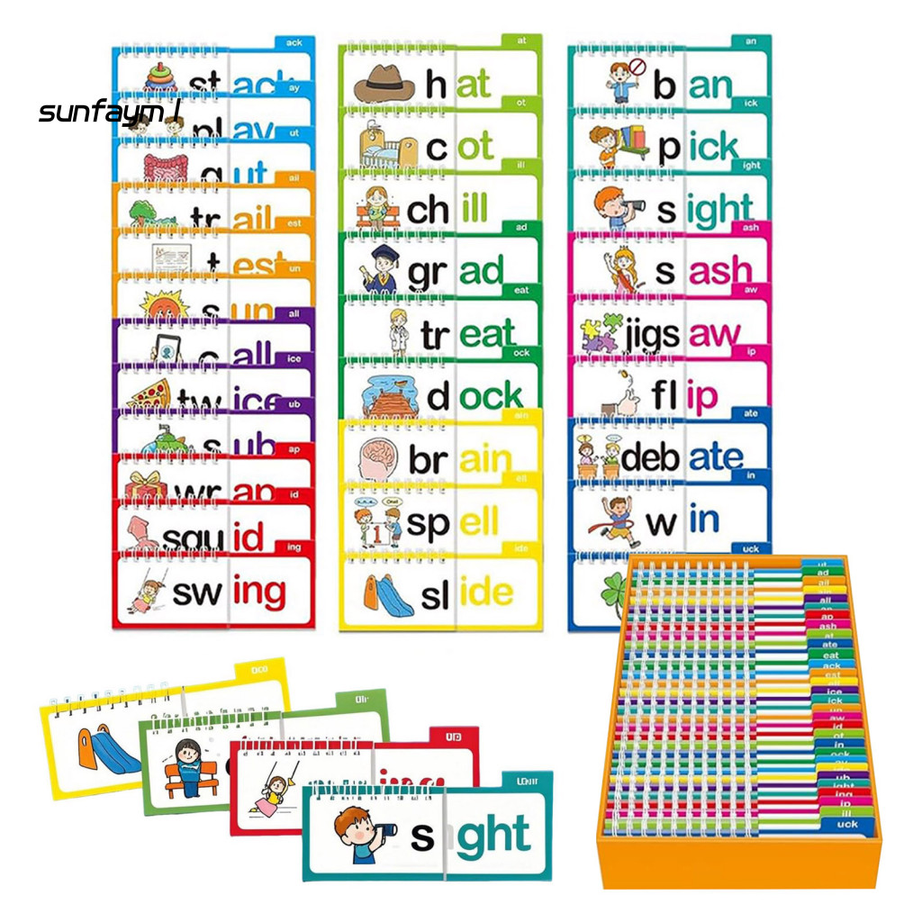 SUNFA Rhyme Flip Book Educational Materials for Early Literacy Reading ...