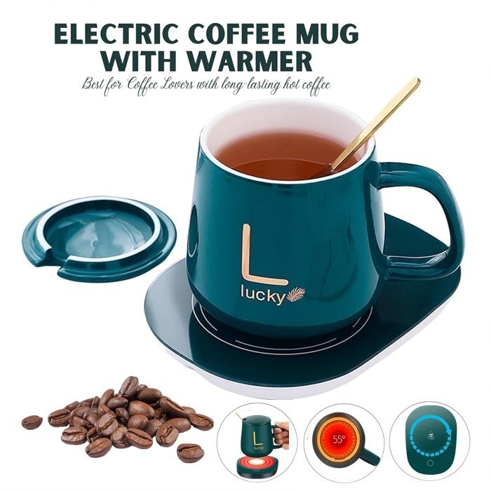 Electric cup Cupporcelain Mug Coffee Coaster Ceramic Mug Warmer With 55 ...