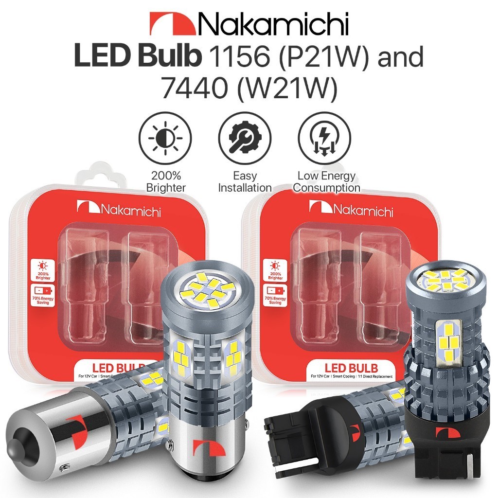 Nakamichi 24 LED Car Reverse Light 1156/P21W/T20/7440/W21W Back Up ...