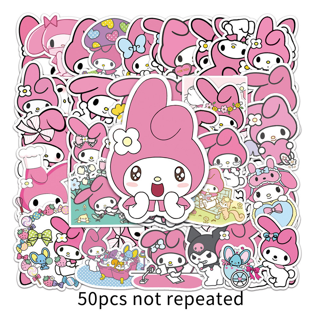 Sanrio Cinnamon Kuromi Melody Stickers Loopy Capybara DIY Stationery ...