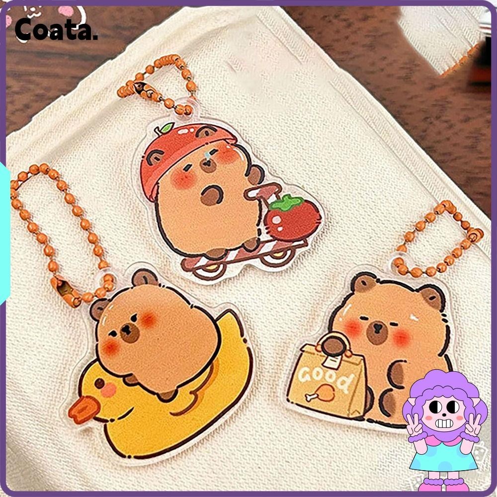 COATA Key Ring, Cartoon Capybara Key Chain, Cute Acrylic All-purpose ...