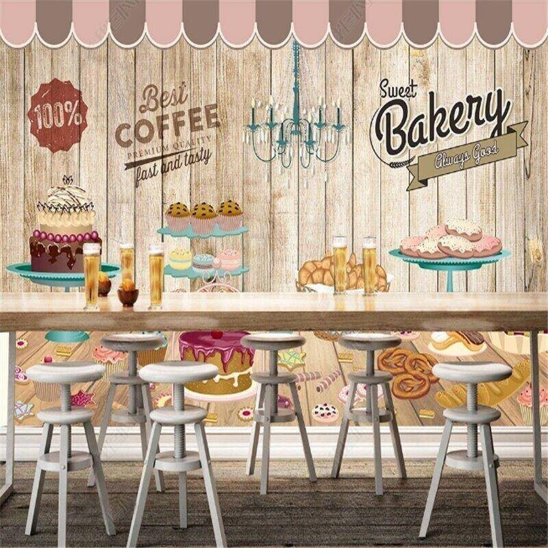 Custom bread 3D background wall wallpaper for bakeries, candy stores ...