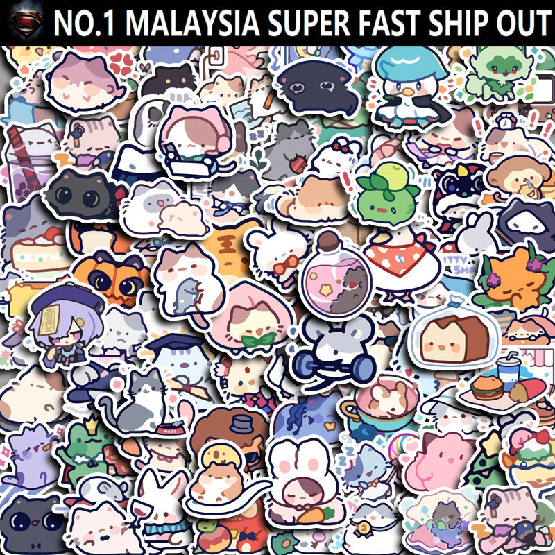 SP 100pcs Cute Cartoon Stickers Diy Computer Laptop Washi Scrapbooking ...