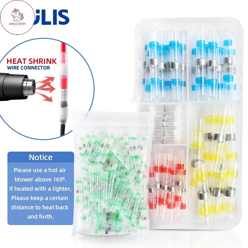 100PCS Waterproof Solder Seal Sleeve Heat Shrink Wire Connectors Terminals Kit - Foto 3