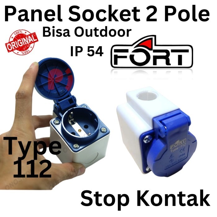 FORT Stop Kontak Mounting Panel Socket 2 Pin IP54 Can Be Outdoor ...