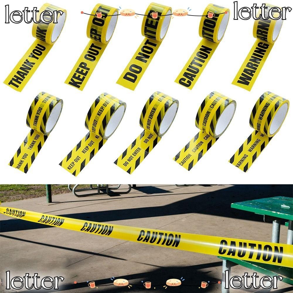 Letter Warning Tape, Black Character 4.8cm*25m Caution Signs Adhesive 