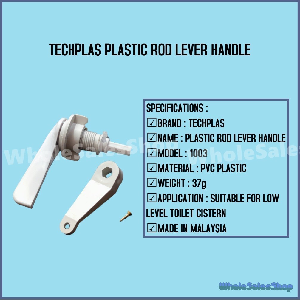 TECHPLAS 1003 PLASTIC ROD LEVER HANDLE LOW LEVEL CISTERN HANDLE [WHITE ...
