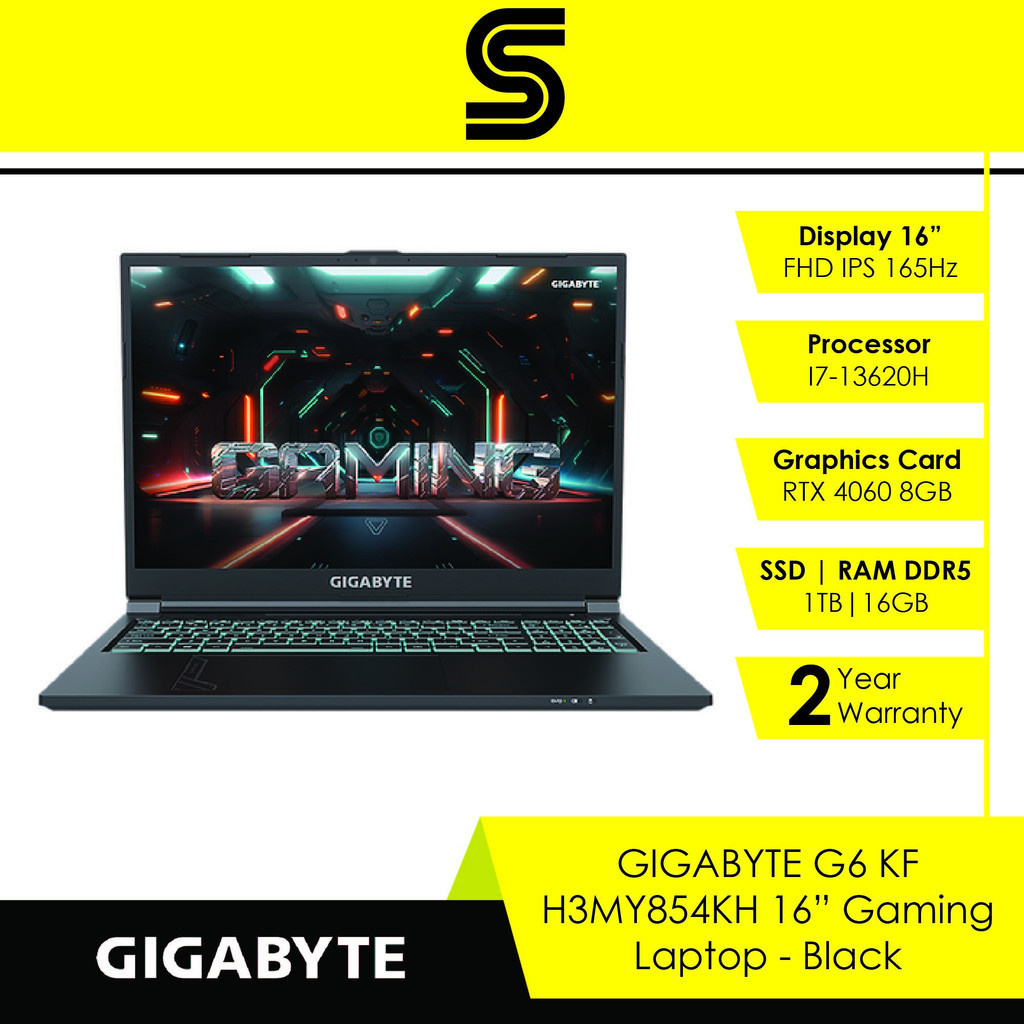 GIGABYTE G6 KF H3MY854KH Gaming Laptop (16