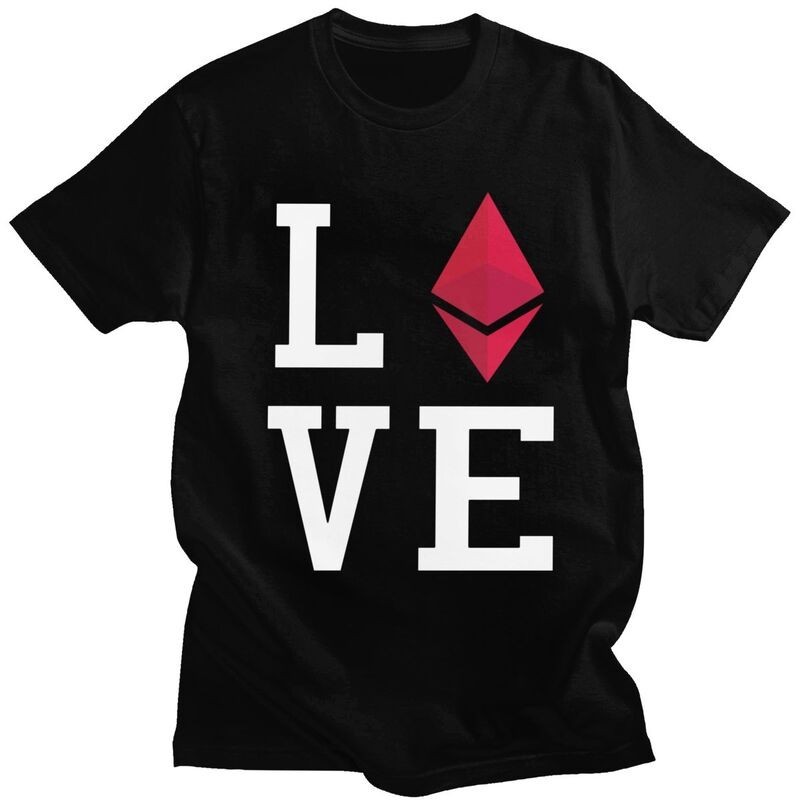 Ethereum Love T Shirts Men Pure Cotton Tee Tops Currency Crypto ...