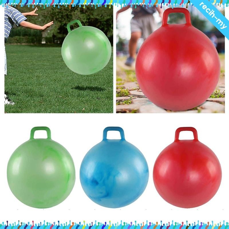 [RecihMY] Hopping Ball Outdoor Bouncy Balls with Handles Jumping Hopping Ball and Girls Exercise