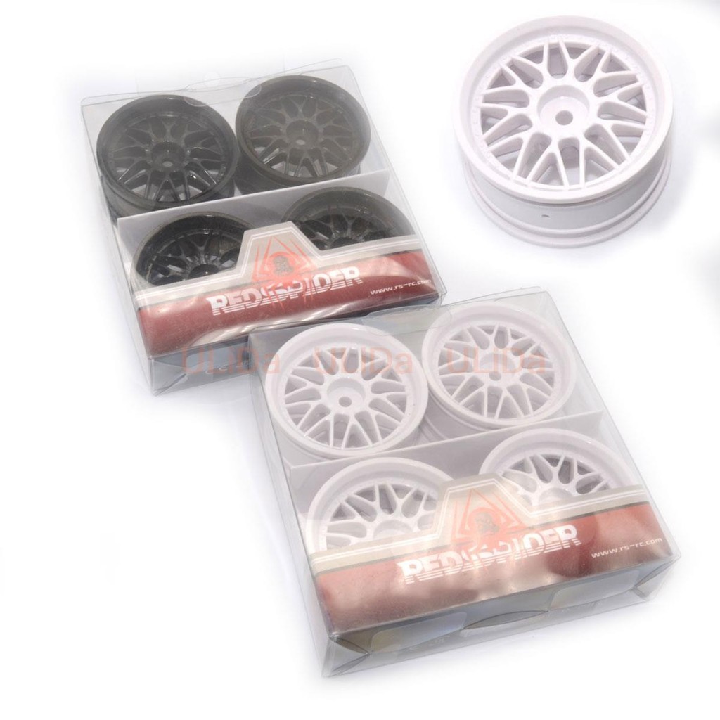 4 Pezzi 1/10 RC On-Road Drift Racing Car Cerchione In Metallo Mozzi - Foto 8