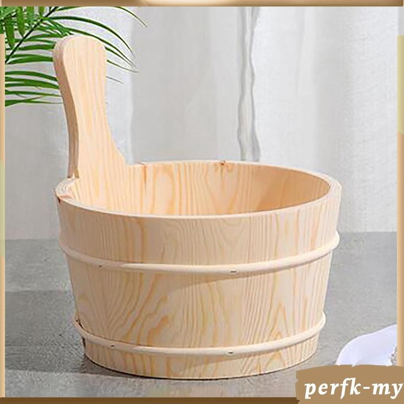[PerfkMY] Sauna Bucket Barrel Set Wooden 4 Liter with Sauna Liner with ...