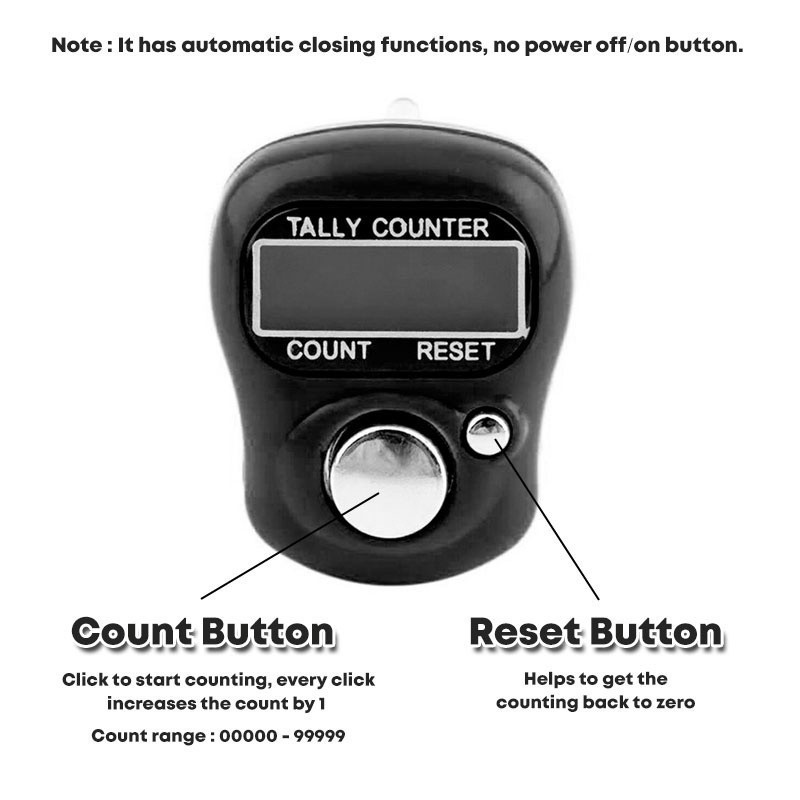 Fresh Look at Mini Light Weight Tasbih Resettable Digital Row Finger Counter With