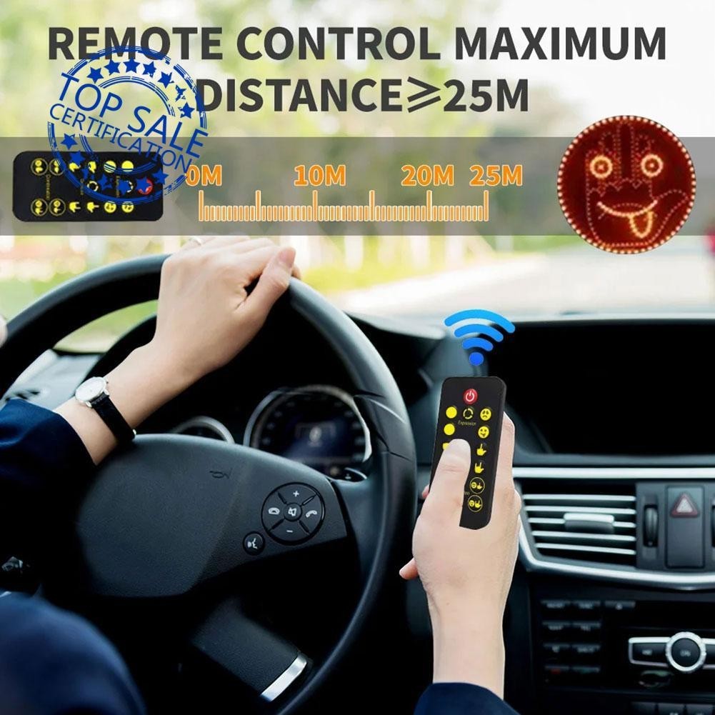 Multifunctional Led Rear Window Funny Facial Expression Car Light For ...