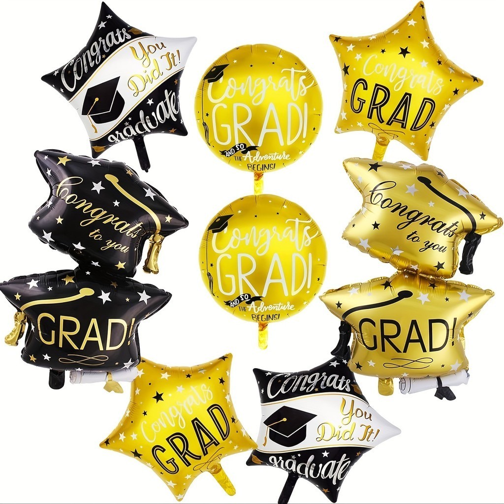 Party Brothers 8pcs Graduation Balloons Set - Self Sealing Congrats ...