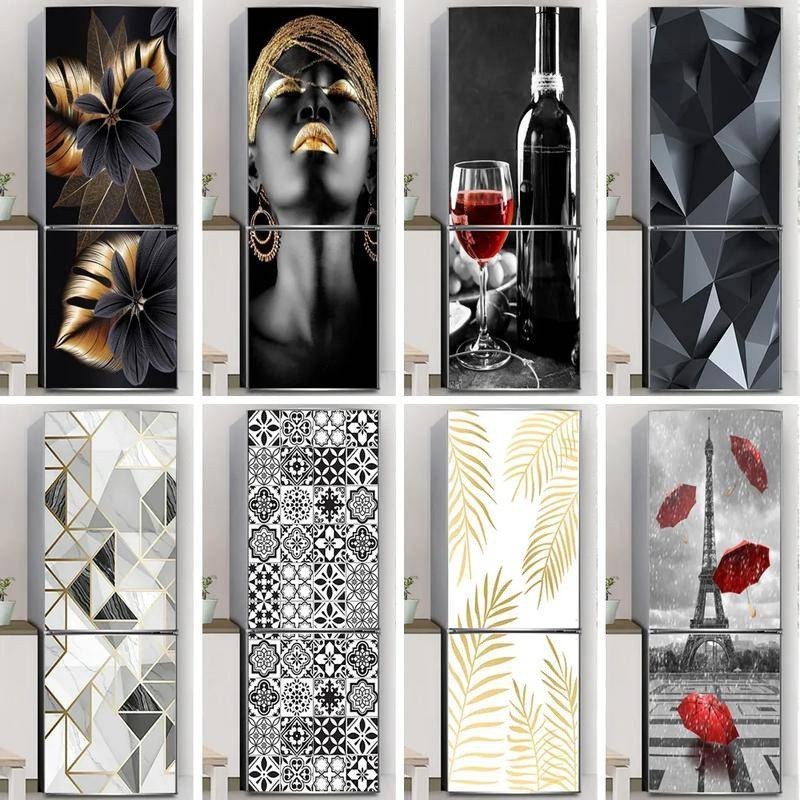 Custom Black Cool Self Adhesive Refrigerator Stickers 3d Wallpaper ...