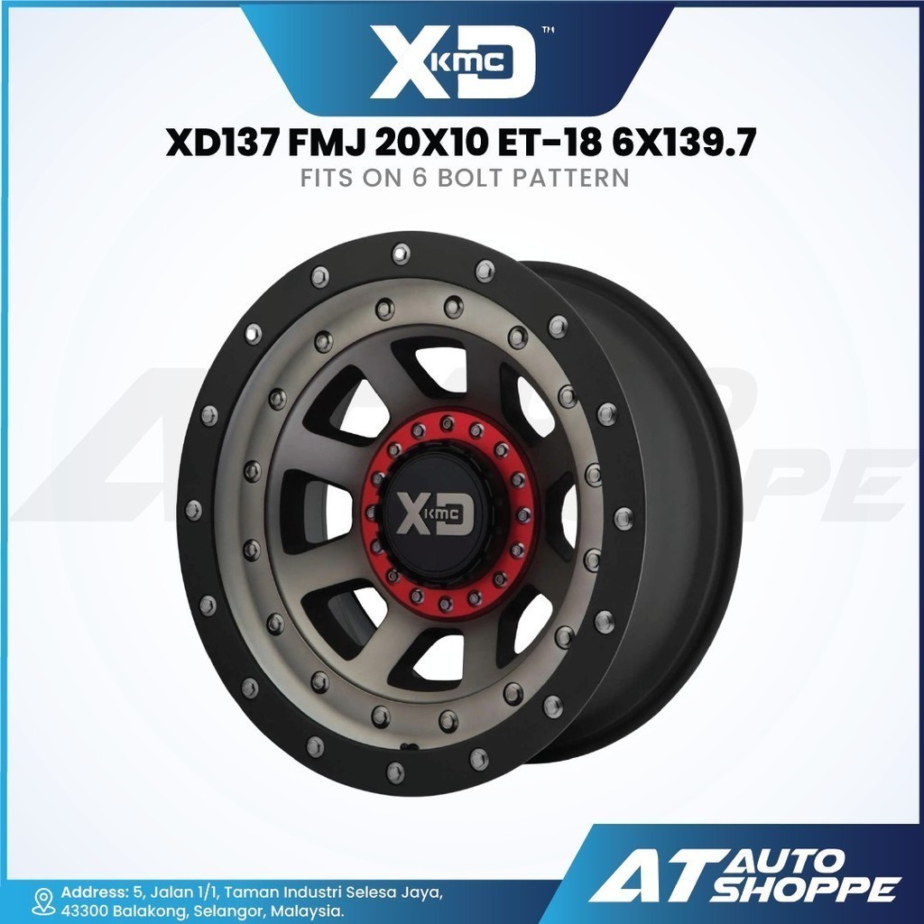 XD XD137 FMJ - Satin Black / Dark Tint 20x10 ET-18 6x139.7 (1 Piece ...