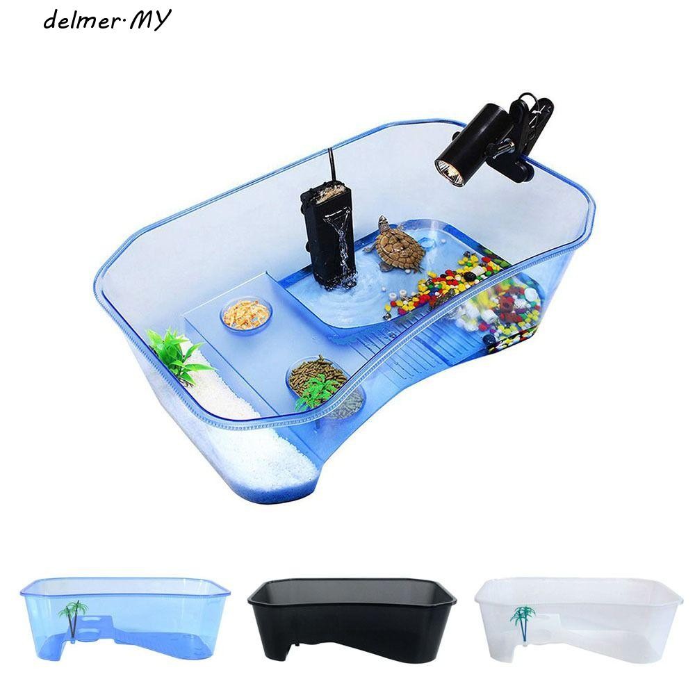 DELMER Turtle Aquarium, Open Type Water Land Dual Use Turtle Vivarium ...