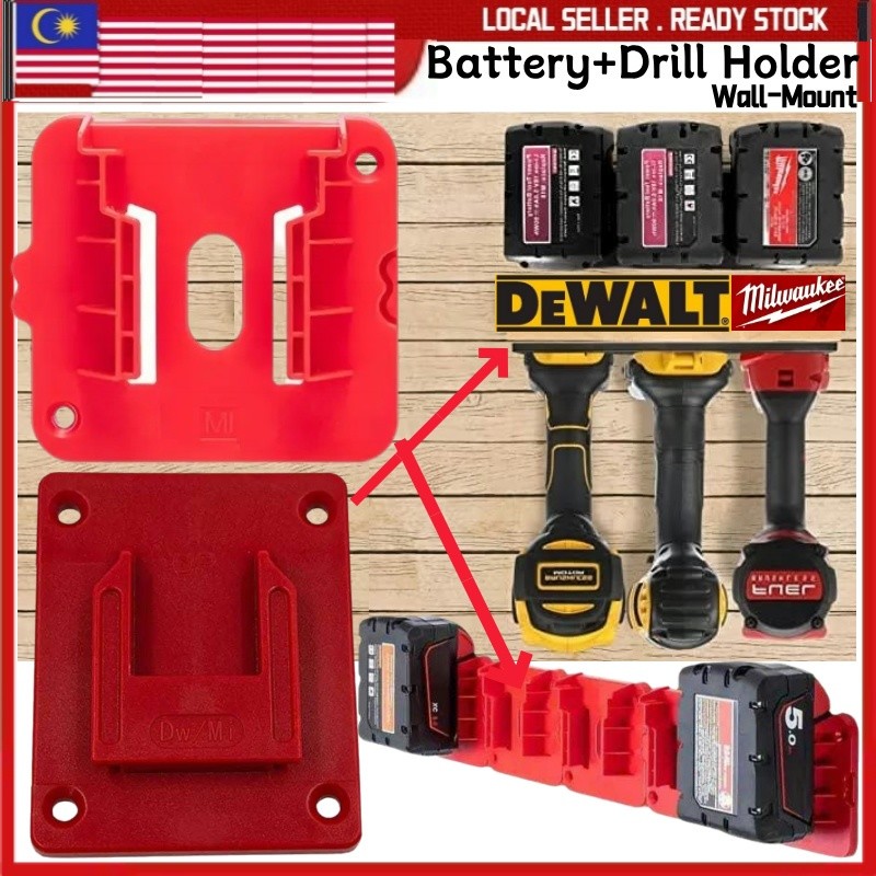 Milwaukee M18 DeWALT 20V Drill Battery Holder Machine Storage Rack Tool ...