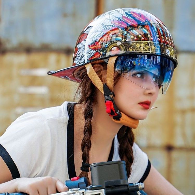 3c Certification Retro Summer Scoop Helmet Harley Men Women Motorcycle ...
