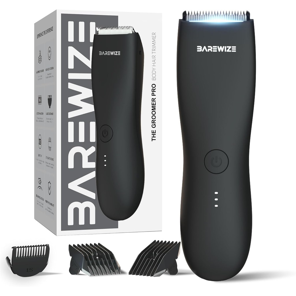 Body Hair & Pubic Hair Trimmer for Men | Waterproof, USB-C Rechargeable ...