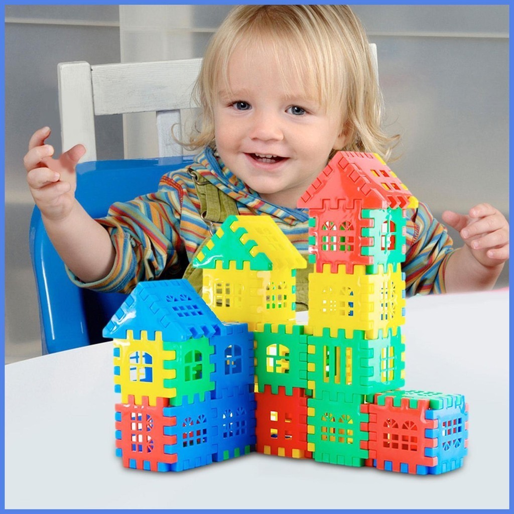 Interlocking Building Blocks Educational Building Toy Fun Waffle Blocks ...