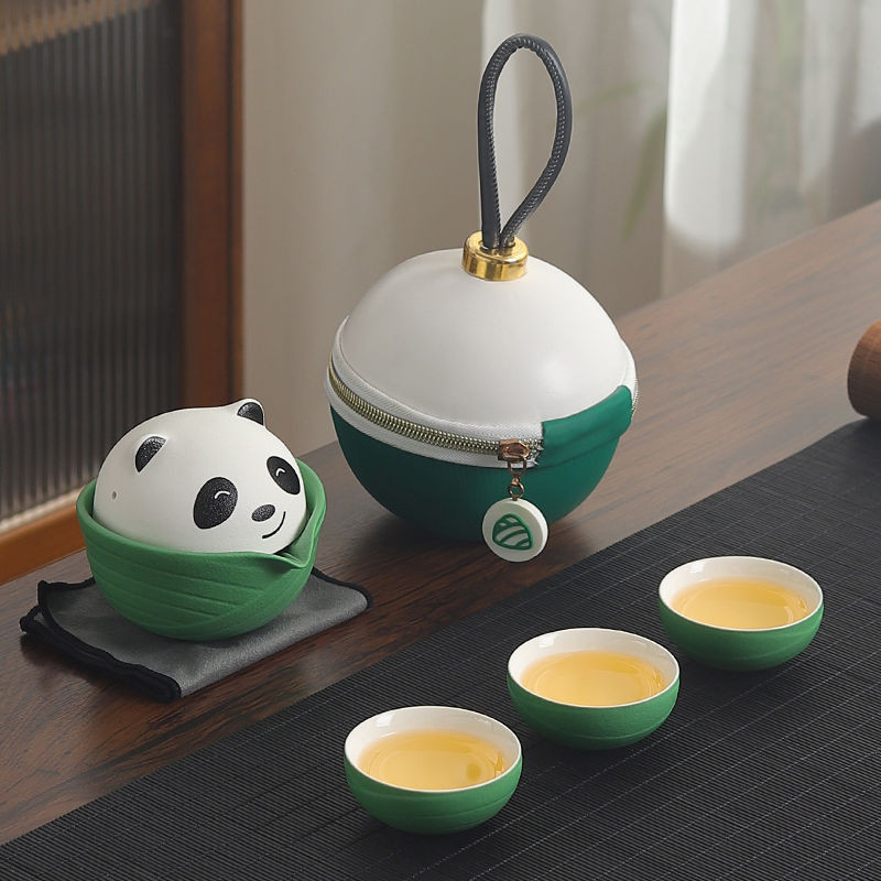 Panda Travel Tea Set Portable Tea Set Ceramic Tea Set Holiday Gift ...
