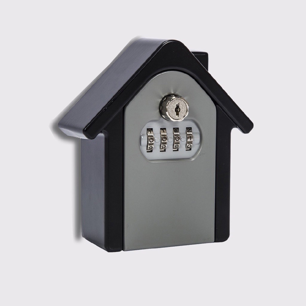 Dekaim Key Lock Box, 4 Digit Combination Password Key Lock Box Wall Mount Safety Security Storage Case Organizer