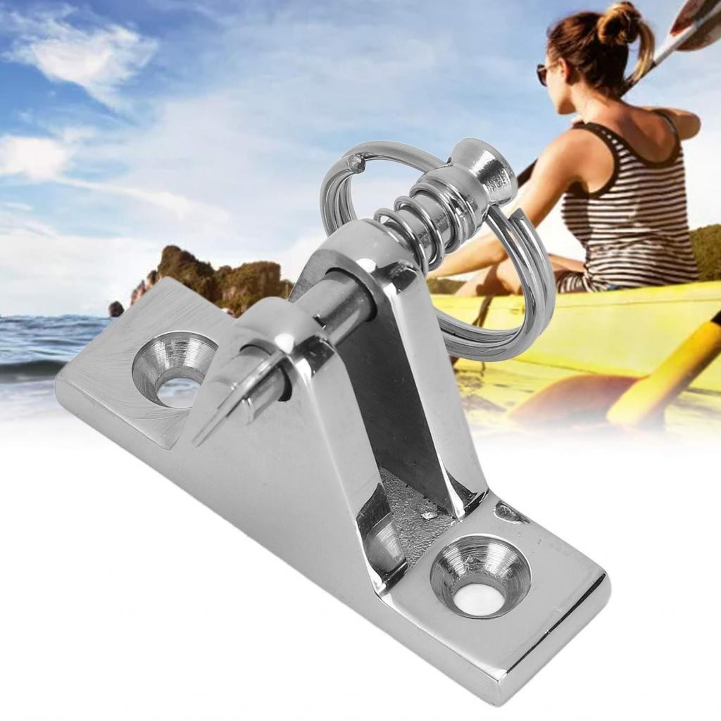 316 Stainless Steel Bimini Top Hinges - 90 Degree Deck Hinges With Removable Pin (2 Pack)