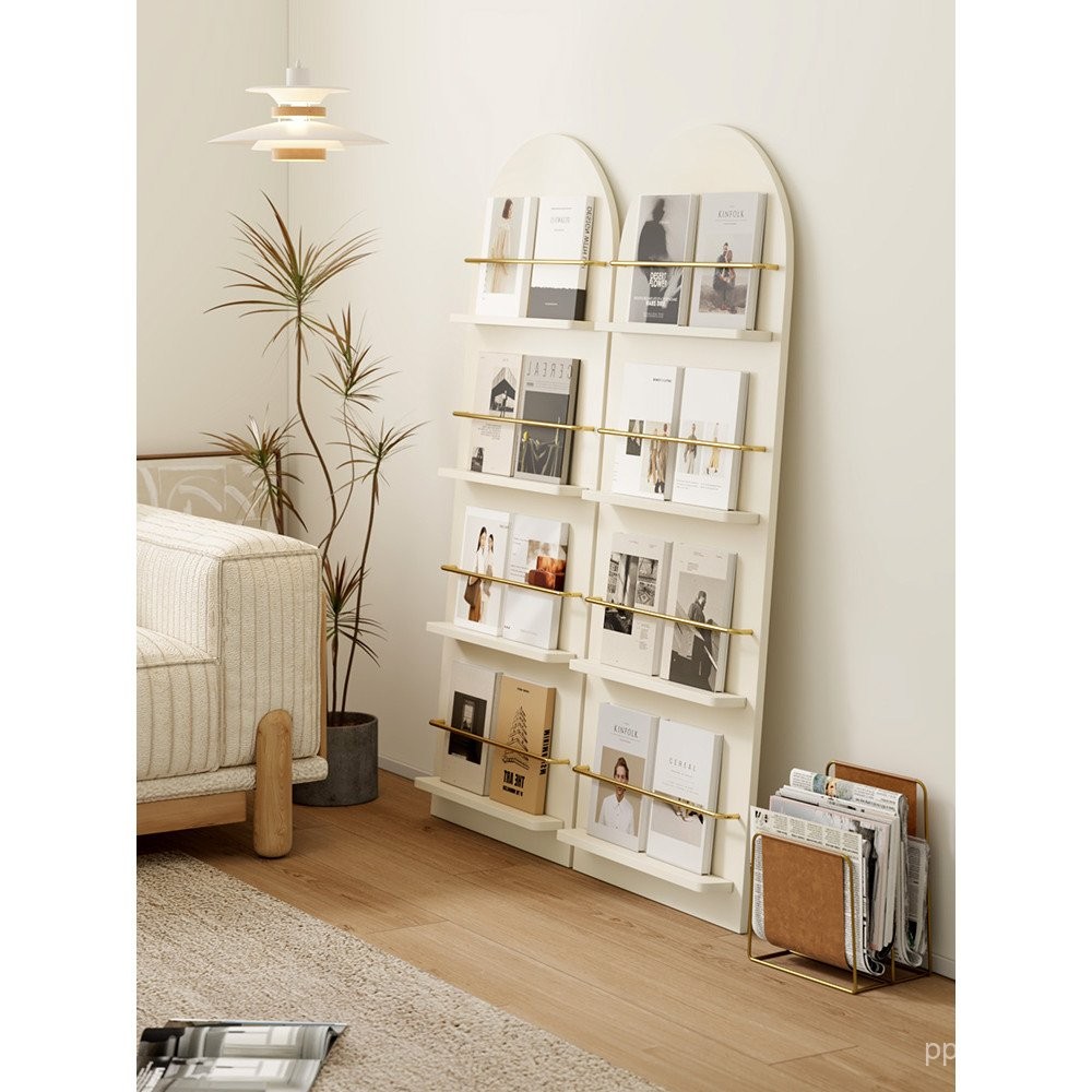 Sofa Side Magazine Rack Solid Wood Floor-to-ceiling Newspaper Rack ...