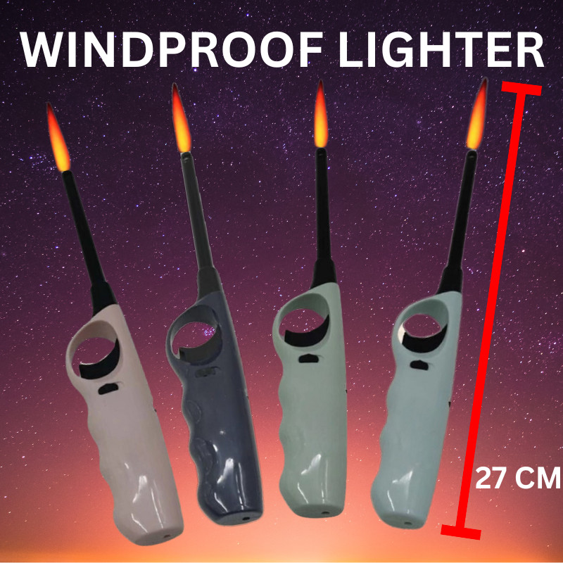 Windproof Refillable Long Gas Lighter – Kitchen & BBQ Igniter/ Pemetik ...