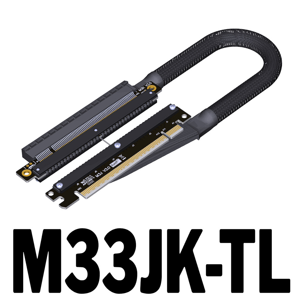 GPU Extension Cable Dual Reverse Riser Cable Right & Left Bend Cable ...