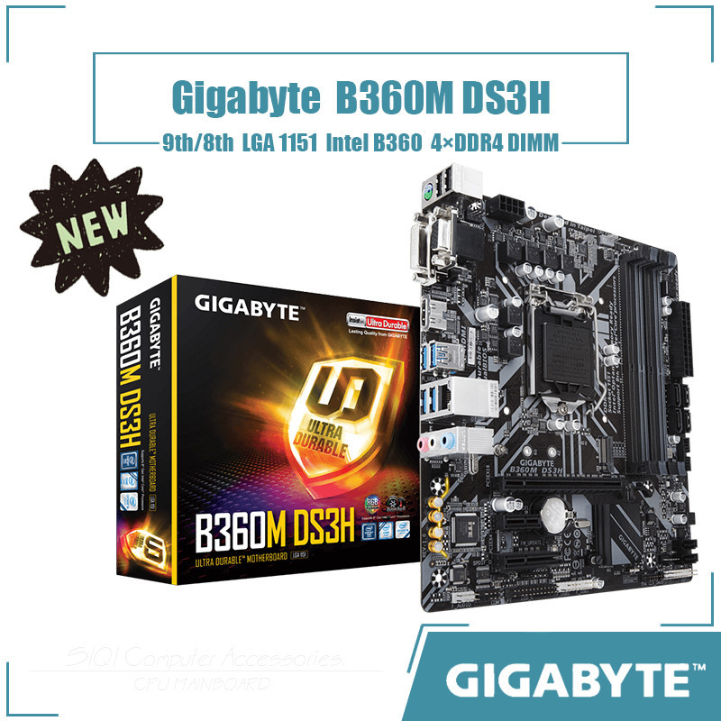 Gigabyte B360M DS3H Motherboard LGA 1151 4xDDR4 DIMM Using Intel B360 ...