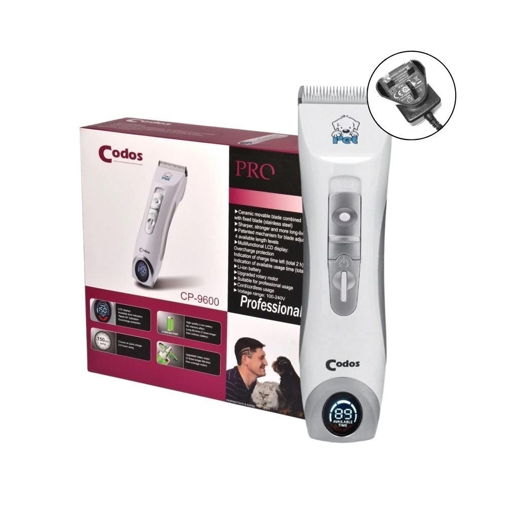 CODOS 9600 Professional Rechargeable Pets (Cat & Dog) Clipper/ Trimmer ...