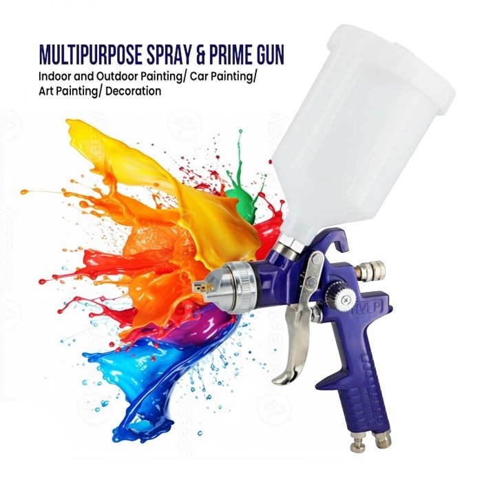 HVLP Air Spray Gun Kit 1.7mm Nozzle Gravity Feed Car Paint Sprayer Tool ...