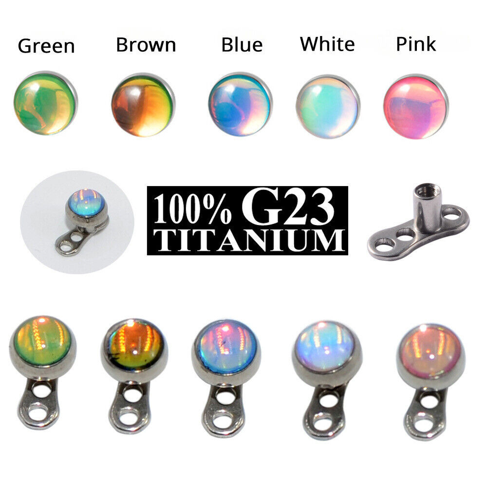 Dermal Anchor Head Top Skin Surface Piercing Titanium Stud 1.2mm 4mm ...