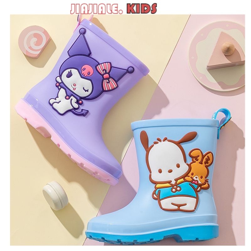 Sanrio Kuromi Rain Shoes Kids Melody Soft Sole Anti slip Outdoor Rain ...