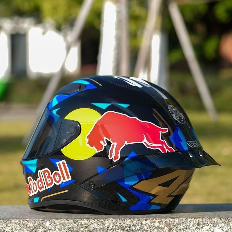 Nitrinos Motorcycle Helmet Red Bull Full Helmet Four Seasons Cool ...