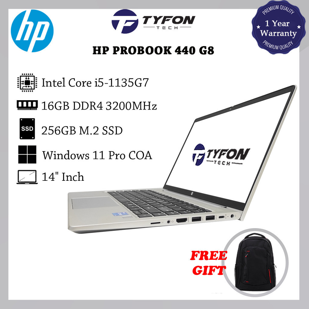 HP PROBOOK 440 G8 14 i5-1135G7 2.4GHz RAM 8GB-SSD 256GB M.2 NVMe-WIN 11 ( Ricondizionato