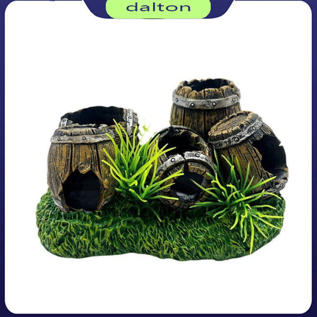 Fresh Look at Dalton Fish Tank Ornaments Aquarium Resin Wine Barrel Decorations