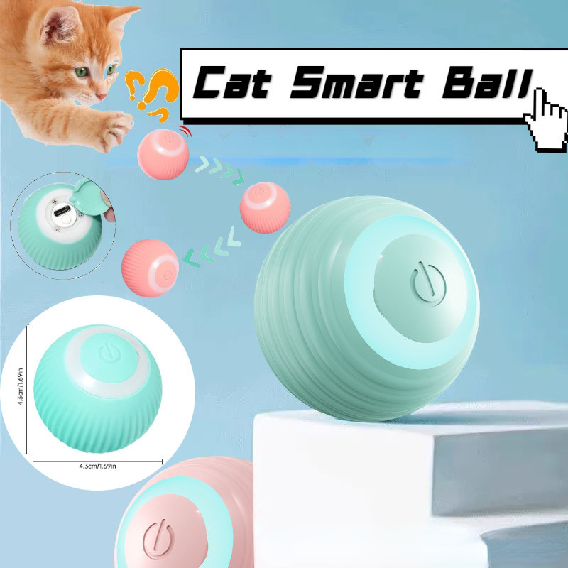 Interactive Cat Toy Ball Rotating Interactive Ball LED Pet Training ...