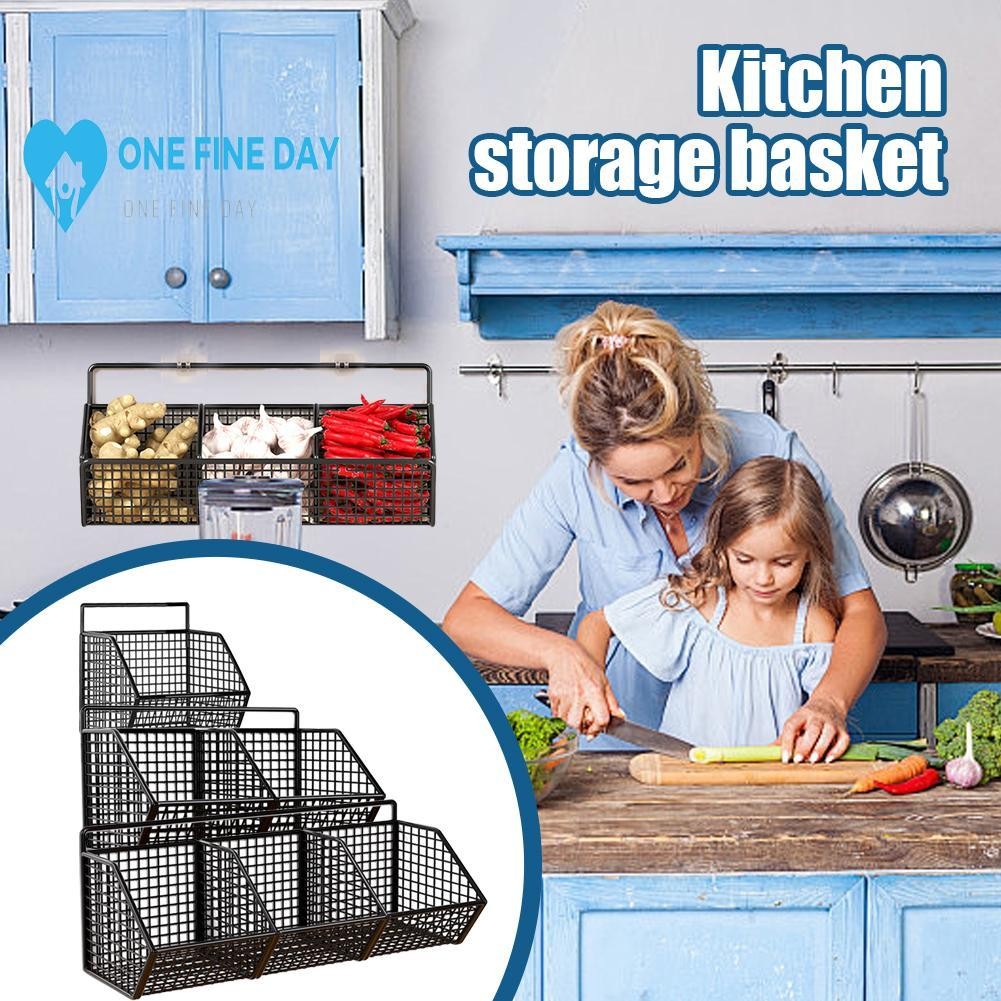 Wall Mounted Hanging Rack Onion Ginger Garlic Storage Kitchen Garlic ...