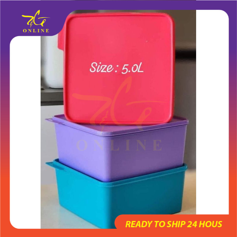 Tupperware 5L Snack Stack Cozy Nest Large Serving Pink Red Merah Purple Pepel Container Food