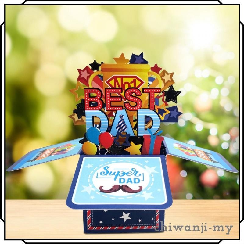 Chiwanjifcmy 3d Fathers Day Card With Father Birthday Card Happy Fathers Day Card For Men Dad 0220