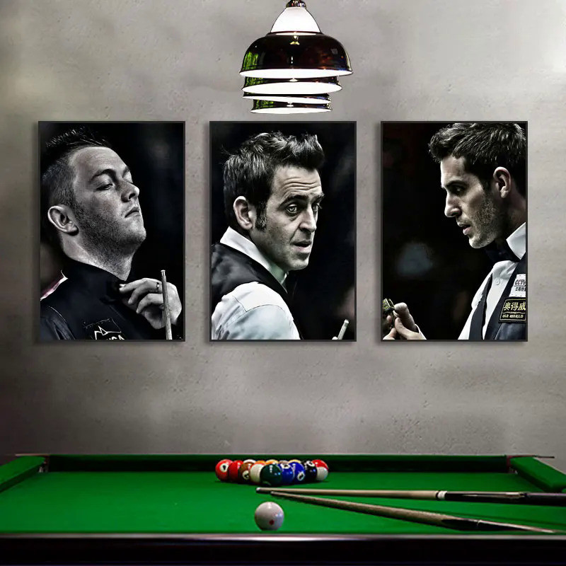 Snooker Billiard Players Posters And Prints Black And White Canvas ...