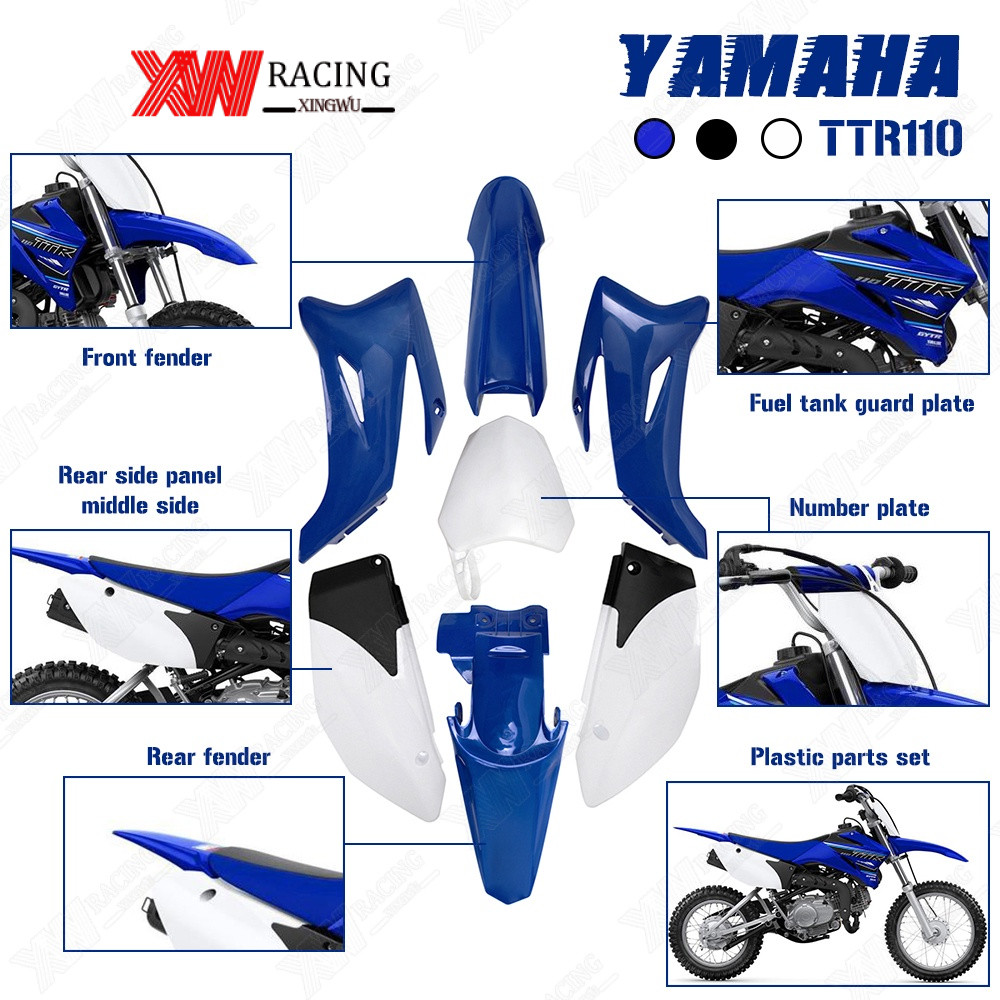 XW RACING FOR YAMAHA TTR110 TTR 110 Plastics Fairing Fender Kit Dirt ...