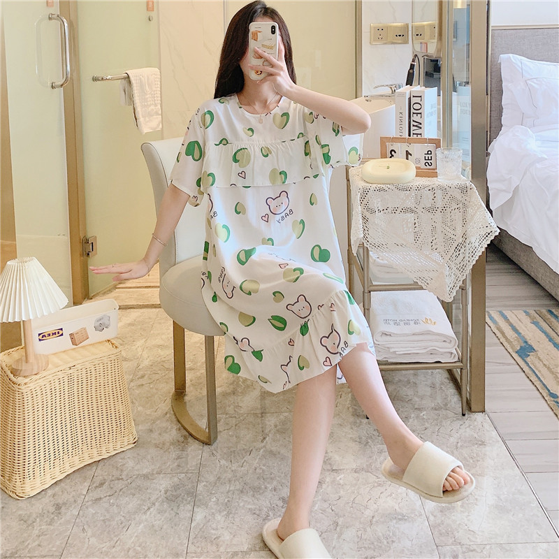 2024 new anti-bulge nightdress for women's summer thin model | Shopee ...